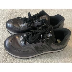 New Balance 574 Women's Size 10 B Silver Leather Retro Athletic Sneakers Shoes